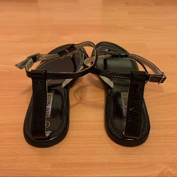 Women’s Steve Madden Strappy Sandals with Adjustable Ankle Strap - Black, Size 9 - Picture 4 of 11